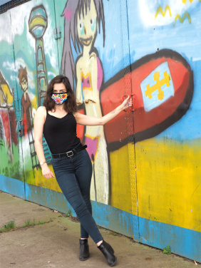 Logotrade advertising product picture of: MARS PRO cotton mask (size M) with pocket and HEPA filter 1380165