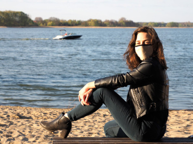 Logo trade promotional giveaway photo of: MARS PRO cotton mask (size M) with pocket and HEPA filter 1380165