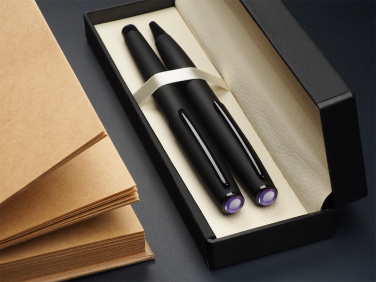 Logo trade promotional item photo of: Amethyst Pen set  1288036