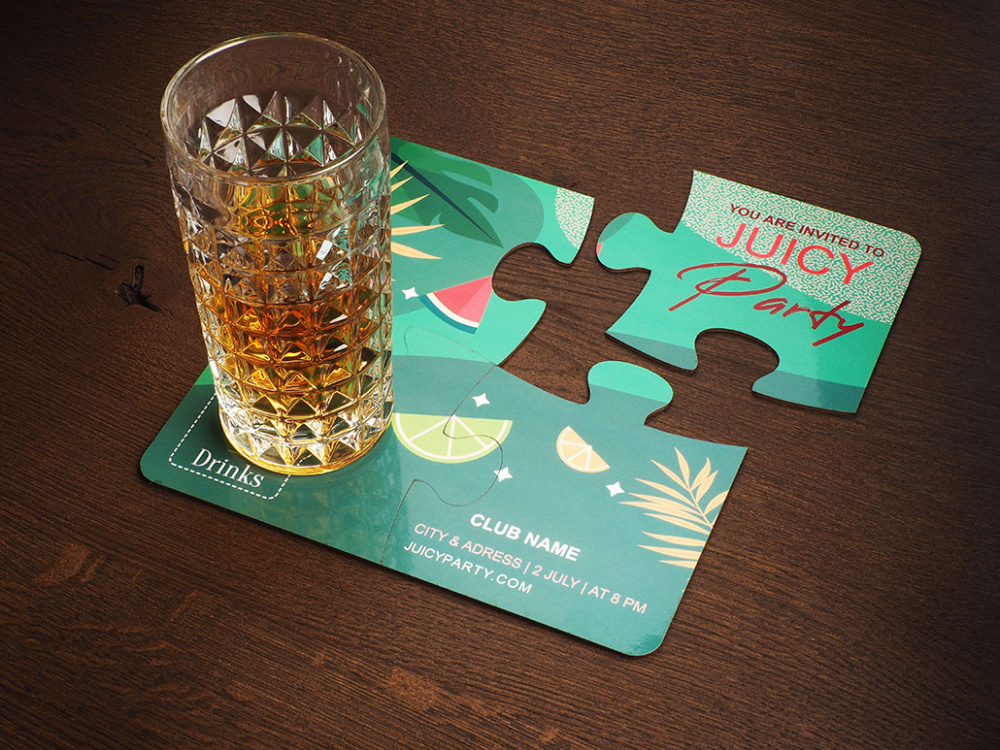 Logotrade promotional giveaways photo of: Set of 4 PUZZLE glass coasters 1835117