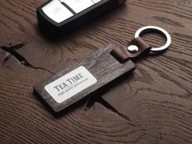 Logo trade promotional merchandise image of: Wooden keyring 1853121