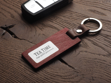 Logo trade promotional merchandise image of: Wooden keyring 1853121