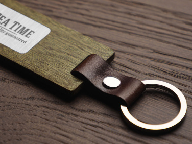 Logo trade corporate gifts image of: Wooden keyring 1853121