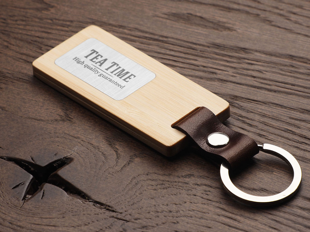 Logo trade advertising products image of: Wooden keyring 1853292