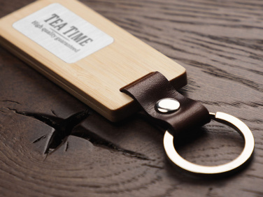 Logo trade promotional merchandise picture of: Wooden keyring 1853292