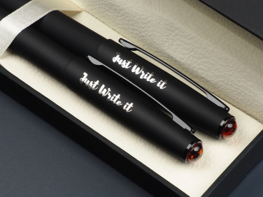 Logo trade promotional items image of: Amber Pen set  1235036