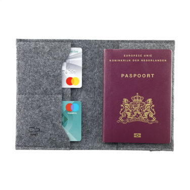 Logo trade promotional merchandise image of: Identify GRS RPET Felt passport holder