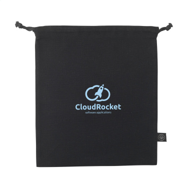 Logo trade promotional giveaways picture of: Gift Pouch GRS Recycled Cotton (150 g/m²) M