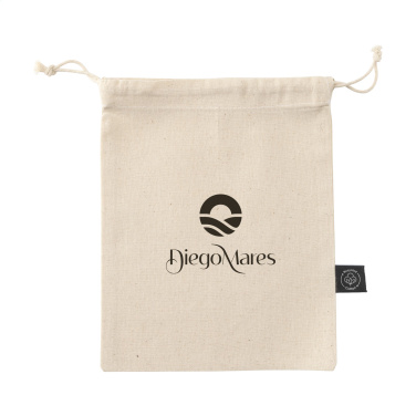 Logotrade promotional gift image of: Gift Pouch Natural GRS Recycled Cotton (150 g/m²) S