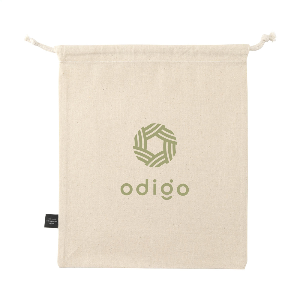 Logo trade promotional gift photo of: Gift Pouch Natural GRS Recycled Cotton (150 g/m²) M