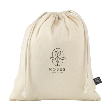 Logotrade promotional item picture of: Gift Pouch Natural GRS Recycled Cotton (150 g/m²) M