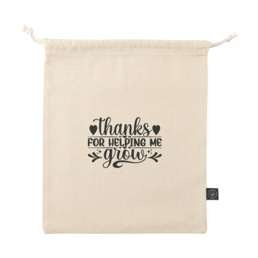 Logotrade promotional merchandise photo of: Gift Pouch Natural GRS Recycled Cotton (150 g/m²) M