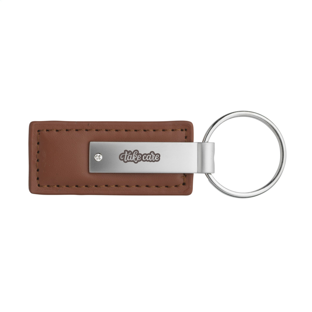 Logo trade business gifts image of: LeatherKey keyring