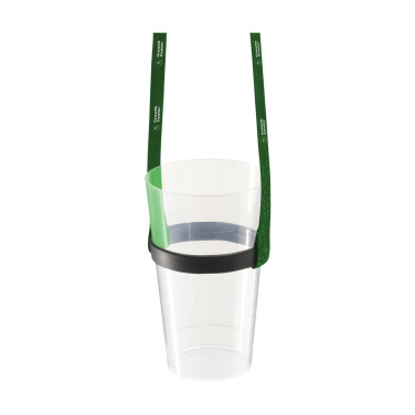 Logo trade promotional giveaways image of: Lanyard Sublimation RPET 1.5 cm with Cup holder