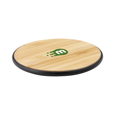 Logo trade corporate gifts picture of: Bamboo 10W Wireless Charger wireless fast charger