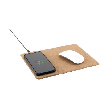 Logo trade advertising products picture of: Cork Wireless Charging Mousepad