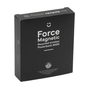 Logotrade business gift image of: Force Magnetic RCS Recycled Wireless Powerbank 5000