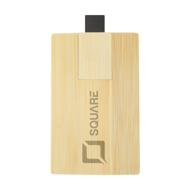 Logotrade promotional merchandise photo of: CreditCard USB Bamboo 64 GB