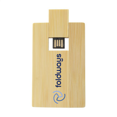 Logo trade promotional products picture of: CreditCard USB Bamboo 64 GB