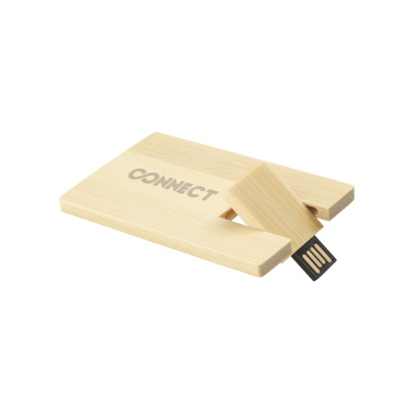 Logo trade corporate gift photo of: CreditCard USB Bamboo 64 GB