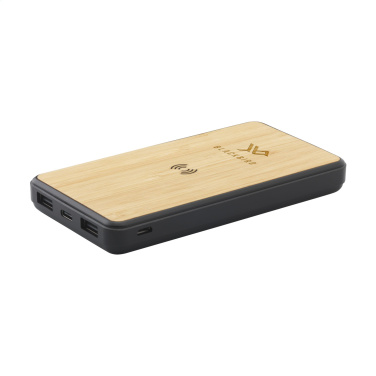 Logotrade advertising product picture of: Boru Bamboo RCS Recycled ABS Powerbank Wireless Charger