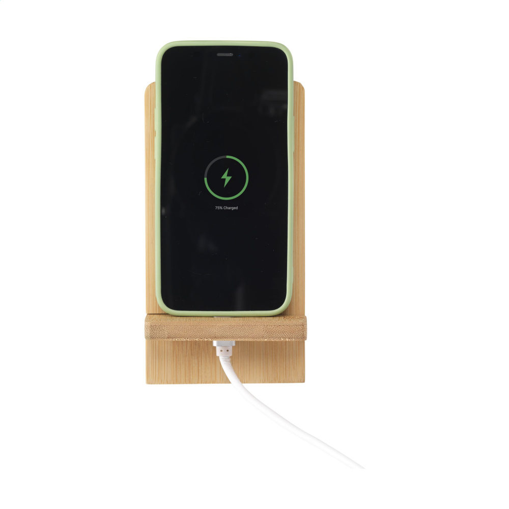 Logo trade promotional gifts picture of: Miyo Bamboo Phone Stand