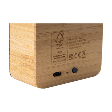 Logo trade advertising product photo of: Sonido 5W Bamboo wireless speaker