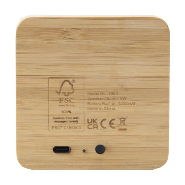 Logo trade corporate gifts image of: Sonido 5W Bamboo wireless speaker