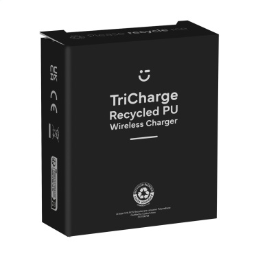 Logo trade corporate gifts picture of: TriCharge RCS  Recycled PU Wireless Charger