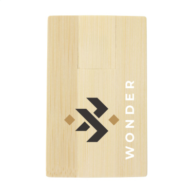 Logotrade business gift image of: CreditCard USB Bamboo 16 GB