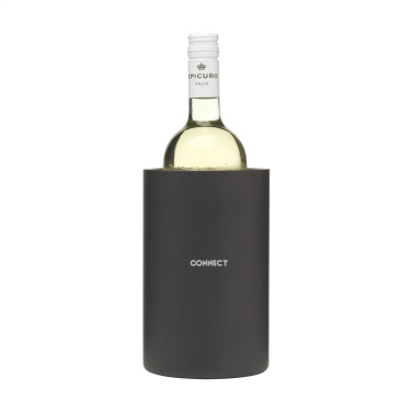 Logo trade promotional giveaways image of: CoolSteel Black wine cooler