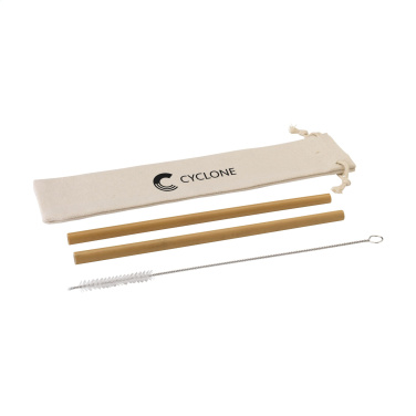 Logo trade promotional products picture of: ECO Bamboe Straw Set bamboo straws