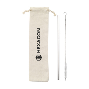 Logotrade promotional item image of: Reusable 1 piece ECO Straw Set stainless-steel straw