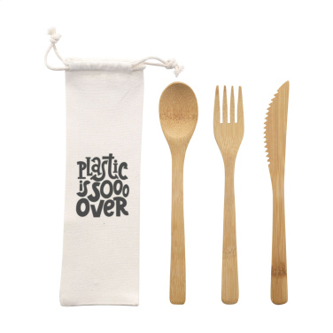 Logo trade promotional gifts picture of: Bambu Cutlery Set