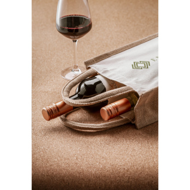 Logotrade advertising product image of: Jute Canvas Double Wine Bag