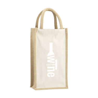 Logotrade promotional gift image of: Jute Canvas Double Wine Bag