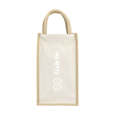 Logo trade promotional item photo of: Jute Canvas Double Wine Bag