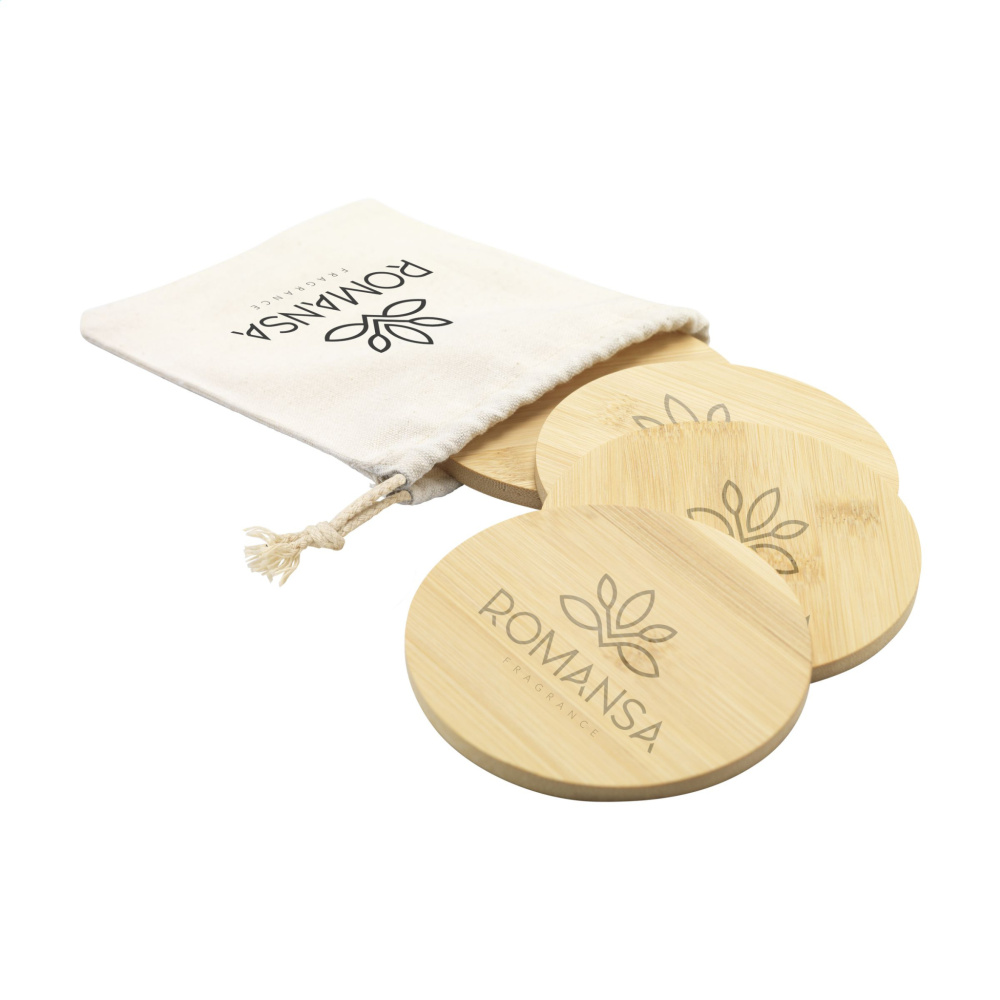 Logotrade promotional item picture of: Bamboo Coaster Set