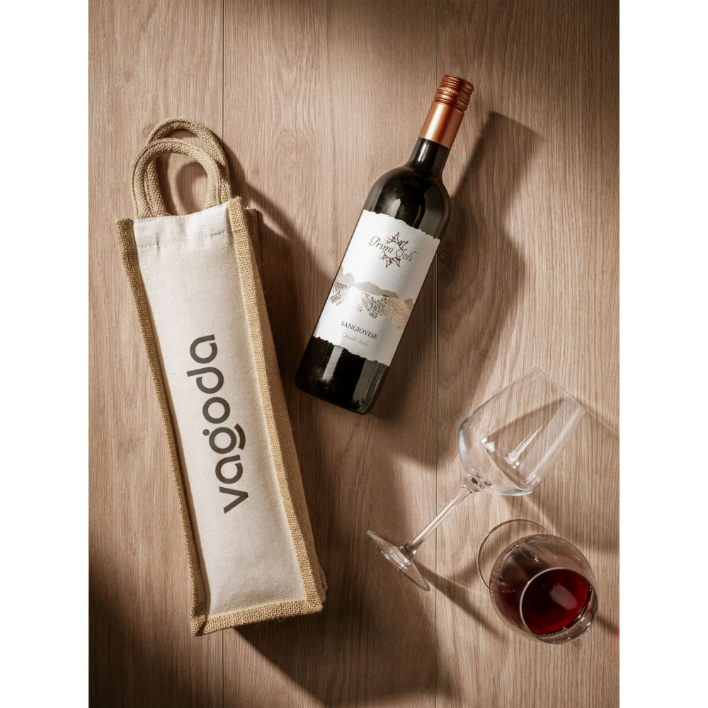 Logo trade corporate gift photo of: Jute Canvas Wine Bag