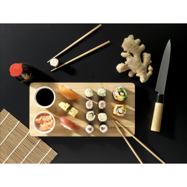 Logo trade business gifts image of: Temaki Bamboo Sushi Tray gift set