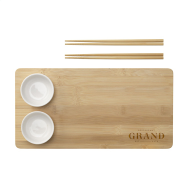 Logo trade promotional merchandise picture of: Temaki Bamboo Sushi Tray gift set