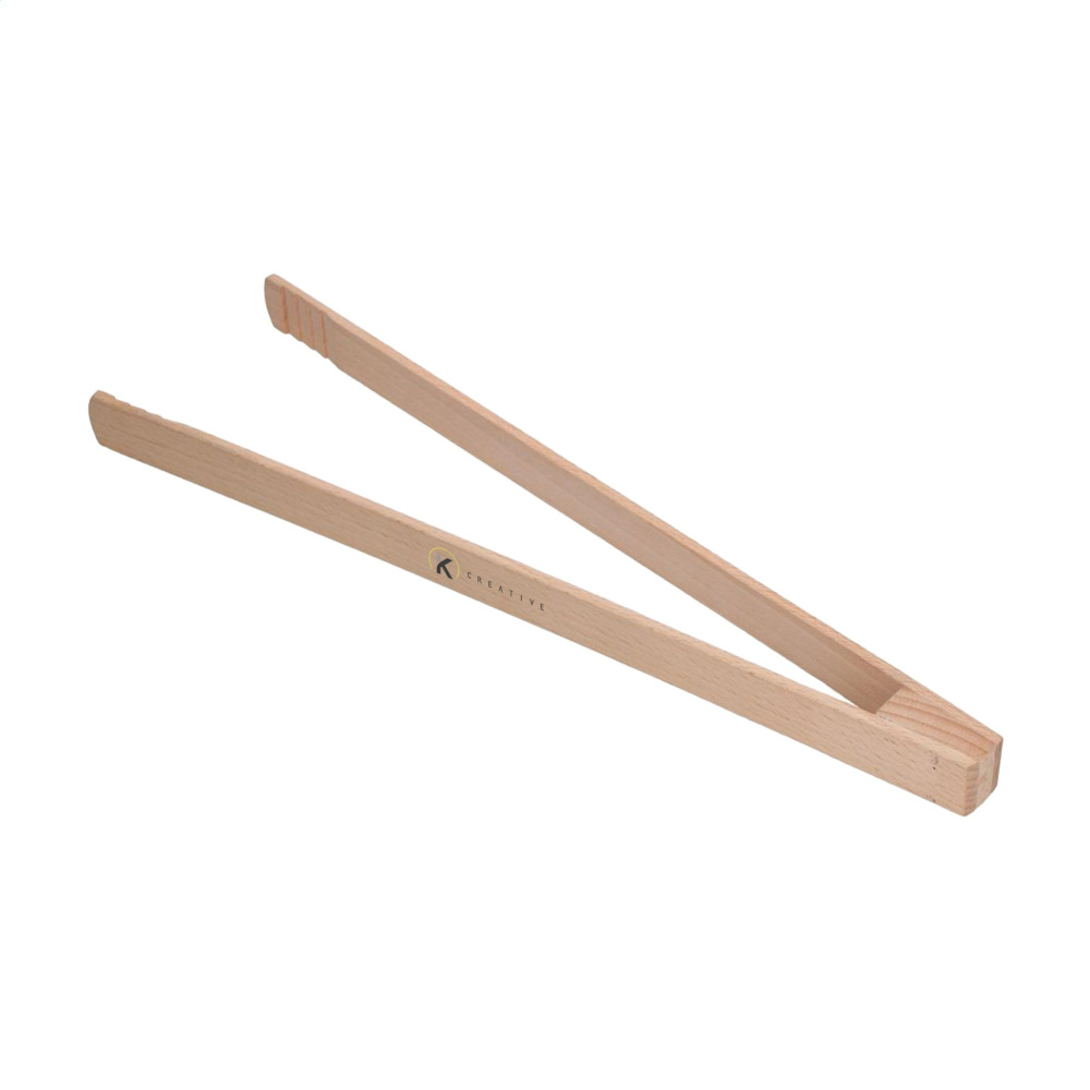 Logo trade advertising products picture of: Pinza wooden BBQ tongs