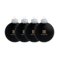 Christmas Bauble Ø 6 cm - set of 4 - Made in Europe, black