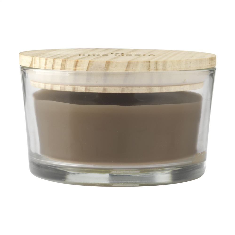 Logo trade promotional merchandise picture of: Wooosh Flame Scented Candle Dark Amber