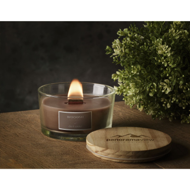 Logo trade promotional product photo of: Wooosh Flame Scented Candle Dark Amber