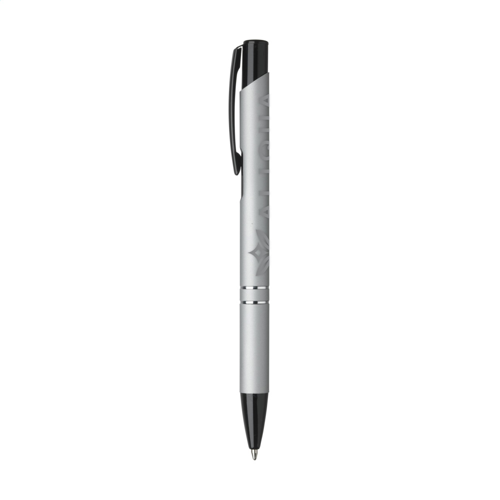 Logo trade promotional item photo of: Ebony Rubberised pen