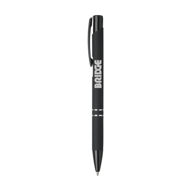 Logo trade promotional gifts image of: Ebony Rubberised pen