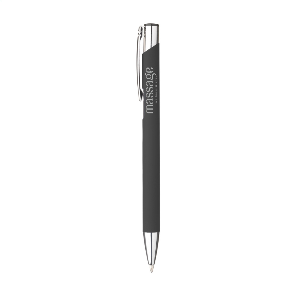 Logo trade advertising products picture of: Ebony Soft Touch pen