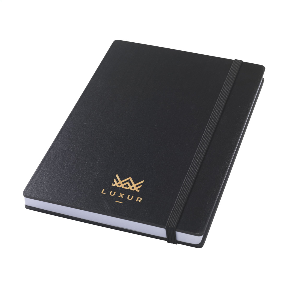 Logo trade business gifts image of: Bamboo Journal Naked Spine Paper Notebook Black A5