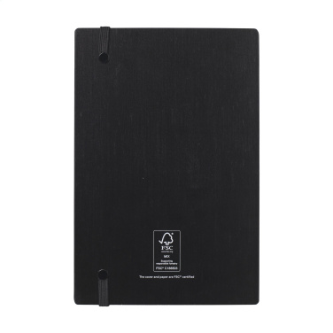 Logo trade promotional giveaways picture of: Bamboo Journal Naked Spine Paper Notebook Black A5